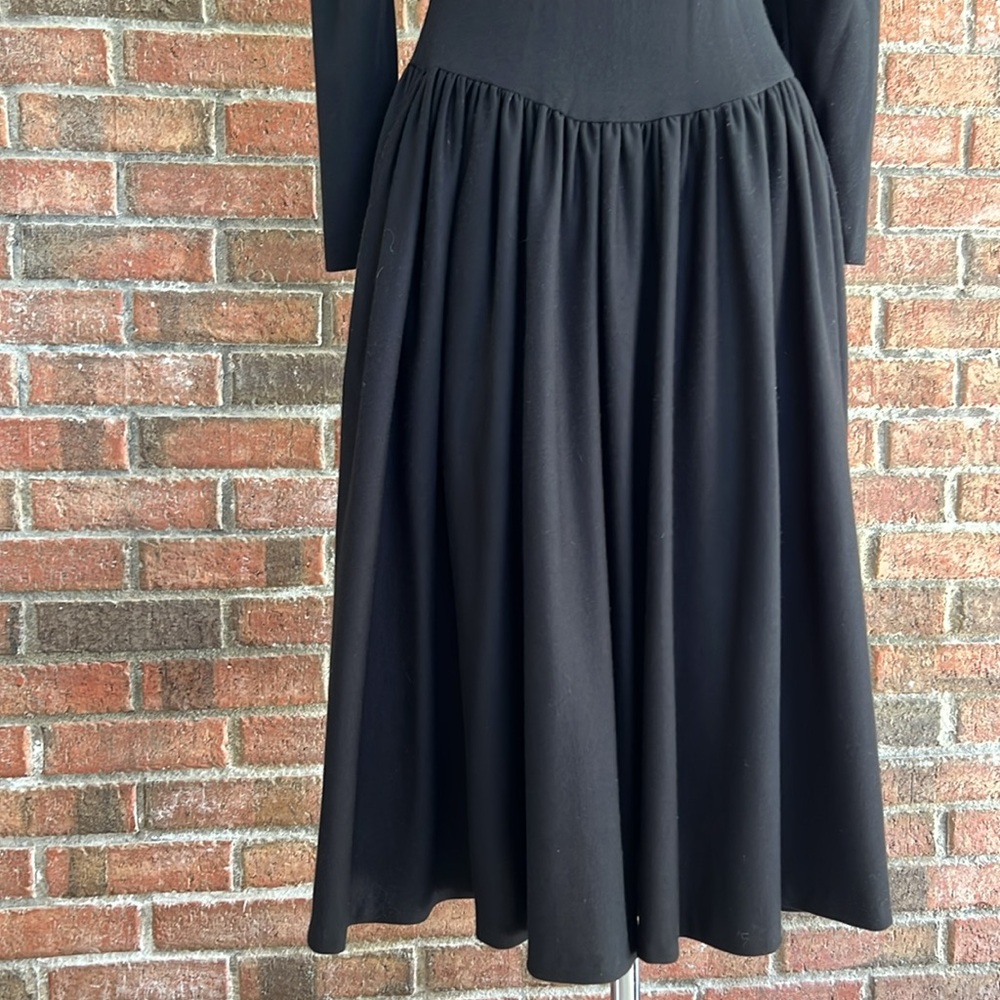 Vintage Go Vicki! Black Long Sleeve Drop Waist Dress size 4 - Picture 3 of 9